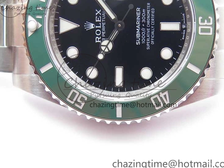 A3235 41mm LV on Submariner Black Bracelet Kermit EWF SS Dial 126610 0101